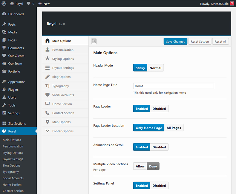 Theme Options